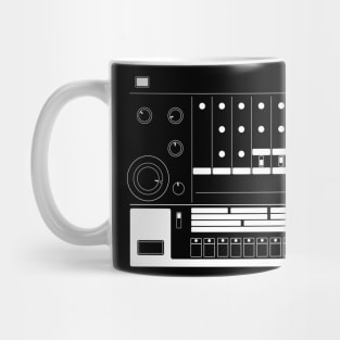 Vintage Drum Machine Minimal White Lines Mug